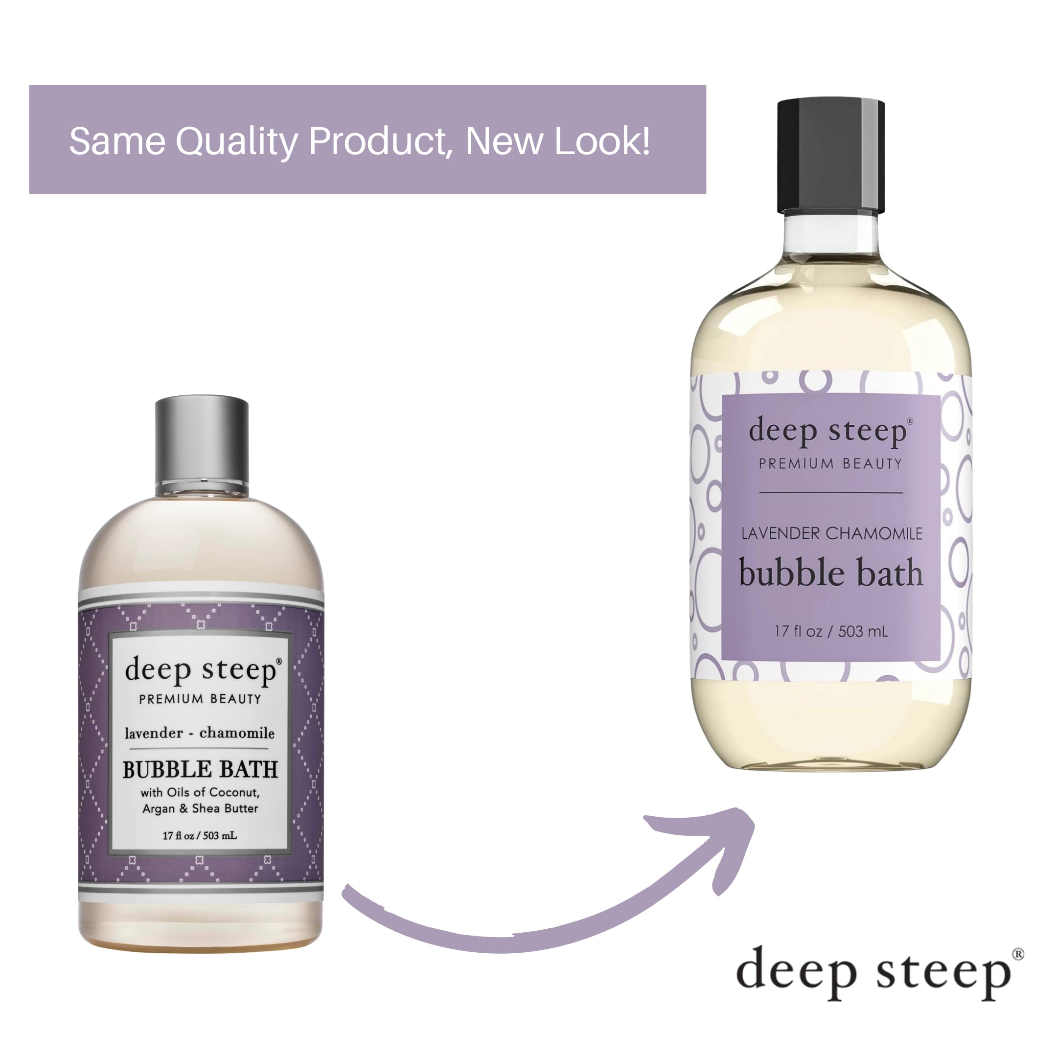 Lavender Chamomile: Deep Steep Bubble Bath, 17 Ounce (Pack Of 2) (Lavender Chamomile)